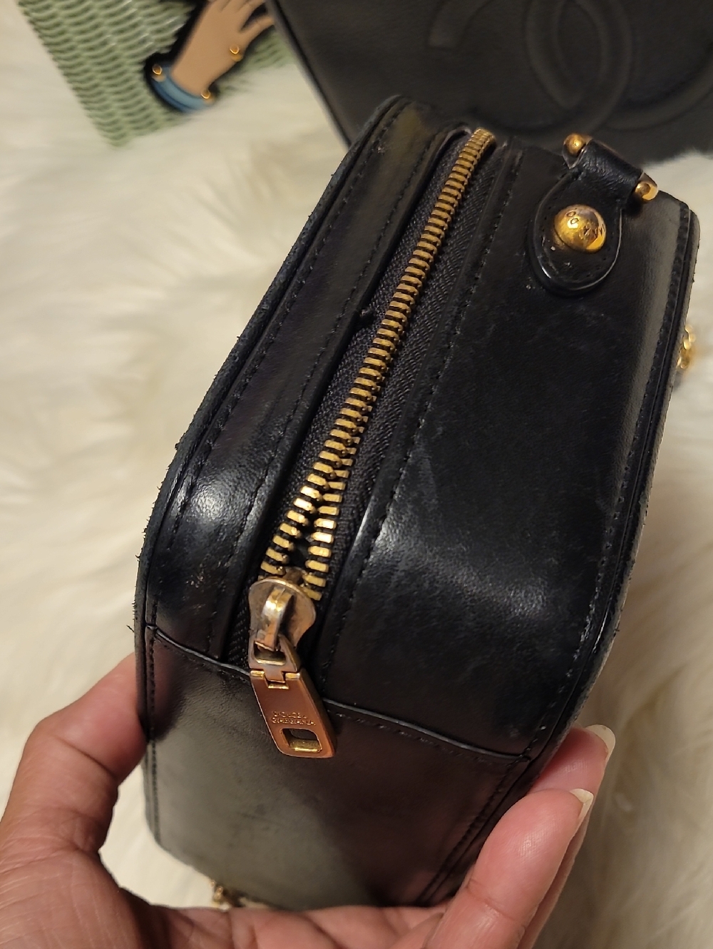 Dolce & Gabbana Black Quilted Leather Crossbody with Gold DG Logo - Picture 10 of 11